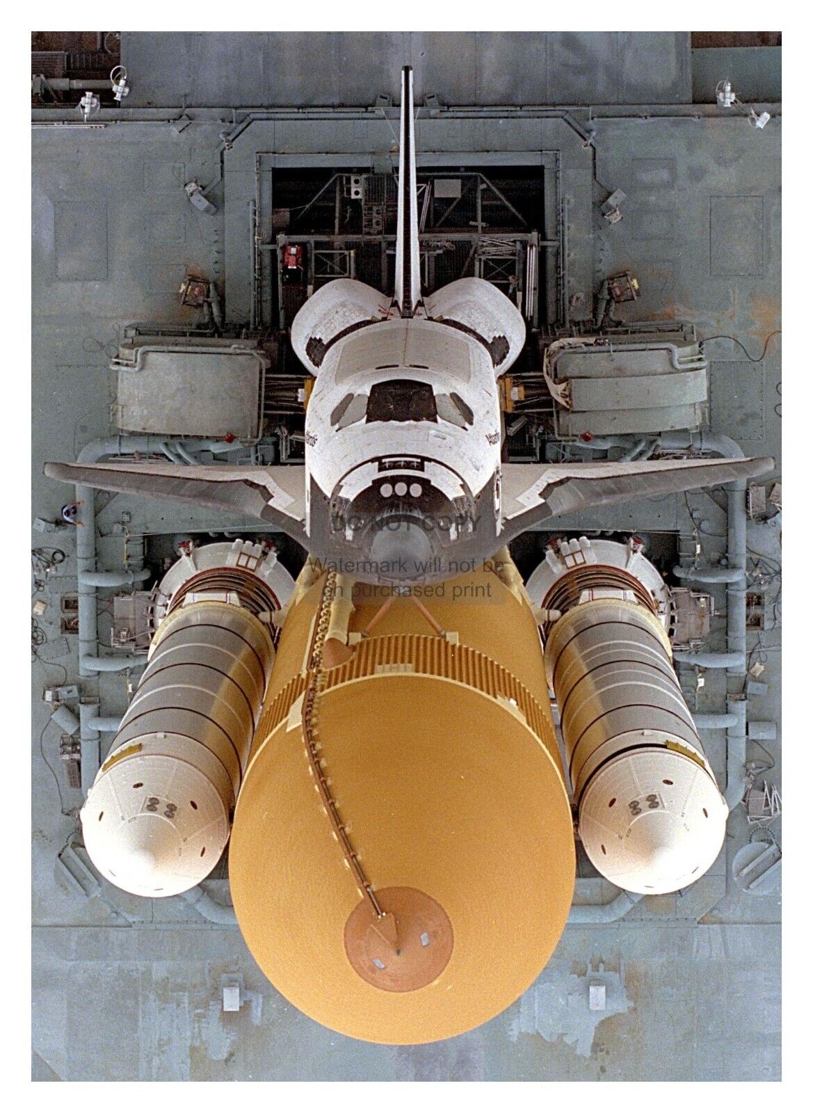 ATLANTIS SHUTTLE PREPARING TO LAUNCH STS-79 OVERHEAD VIEW 5X7 PHOTO REPRINT