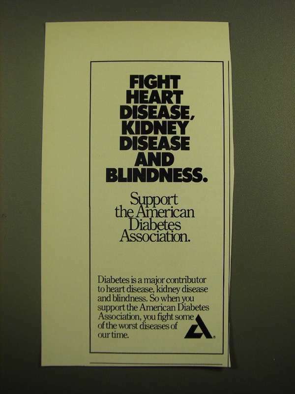 1988 American Diabetes Association Ad - Fight Heart Disease