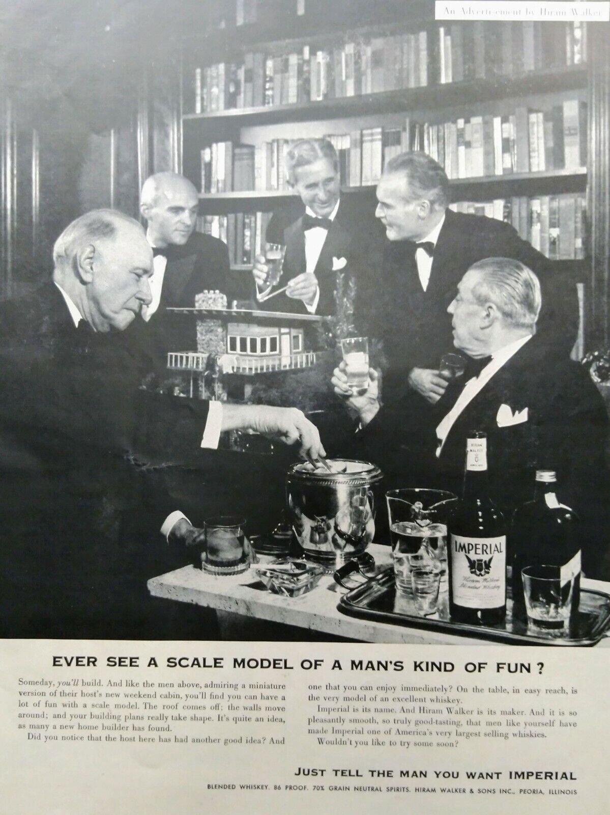 1953 Imperial Whiskey Liquor Alcohol Men Drinking Tuxedos Bar Vintage Print Ad 