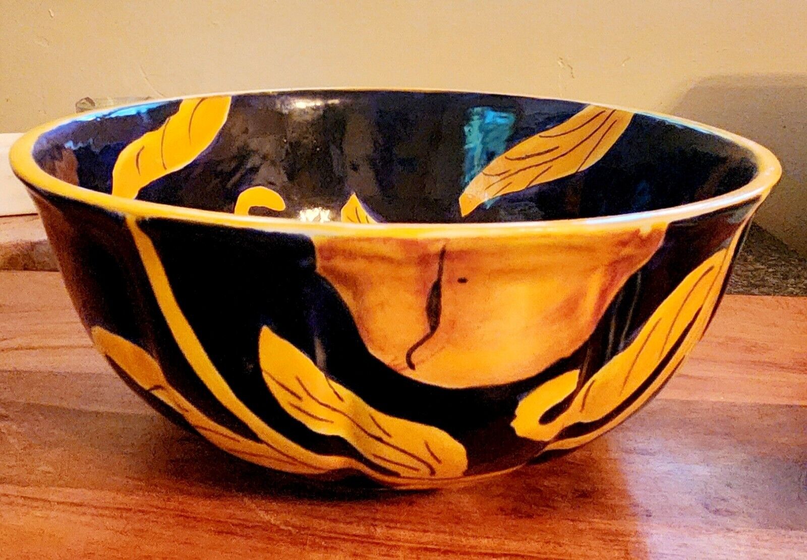 Vintage Talavera Mexico Hand Painted Pottery Fruit Bowl