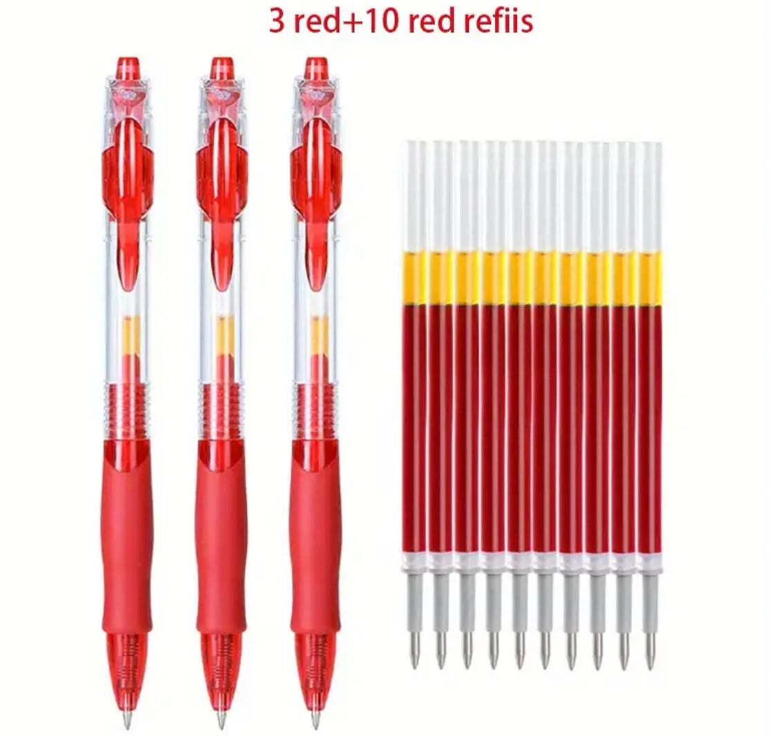3 pc Pen Set + 10 Refills Black, Blue, or Red
