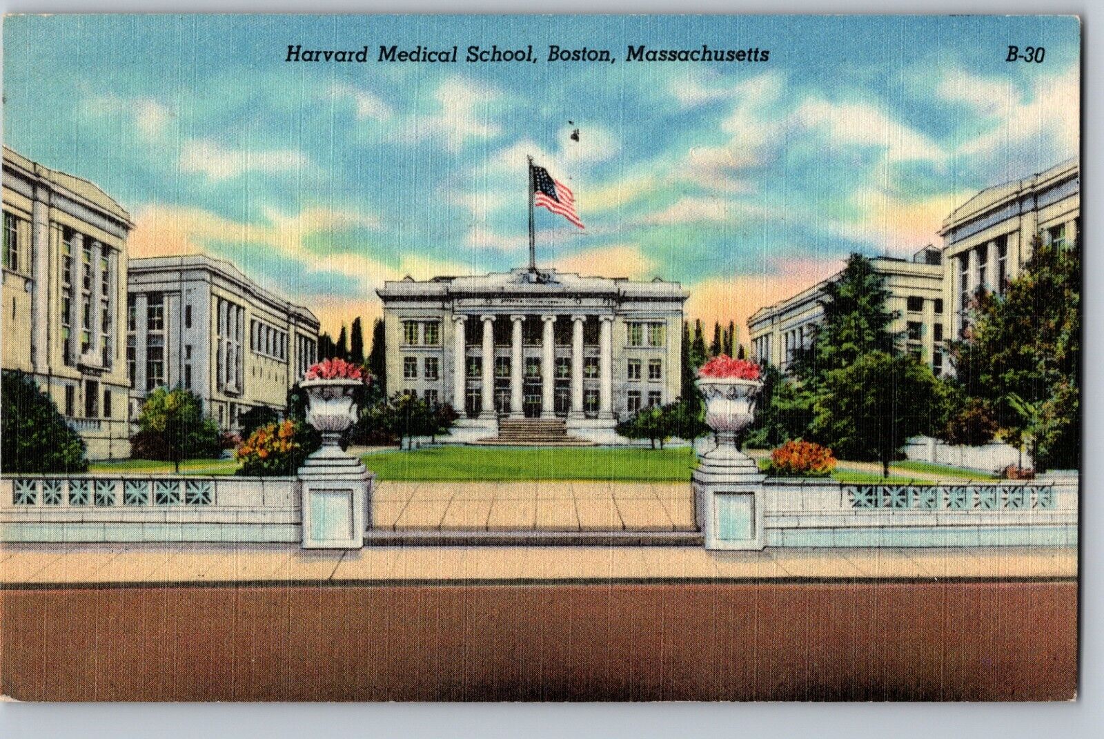 C1940 Harvard Medical School Dental School Public Health Boston MA Postcard