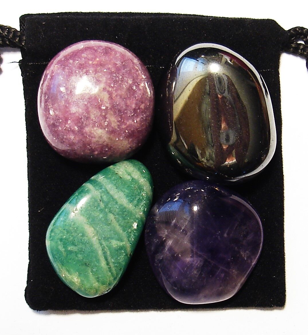 ADD / ADHD RELIEF Tumbled Crystal Healing Set = 4 Stones + Pouch + Description