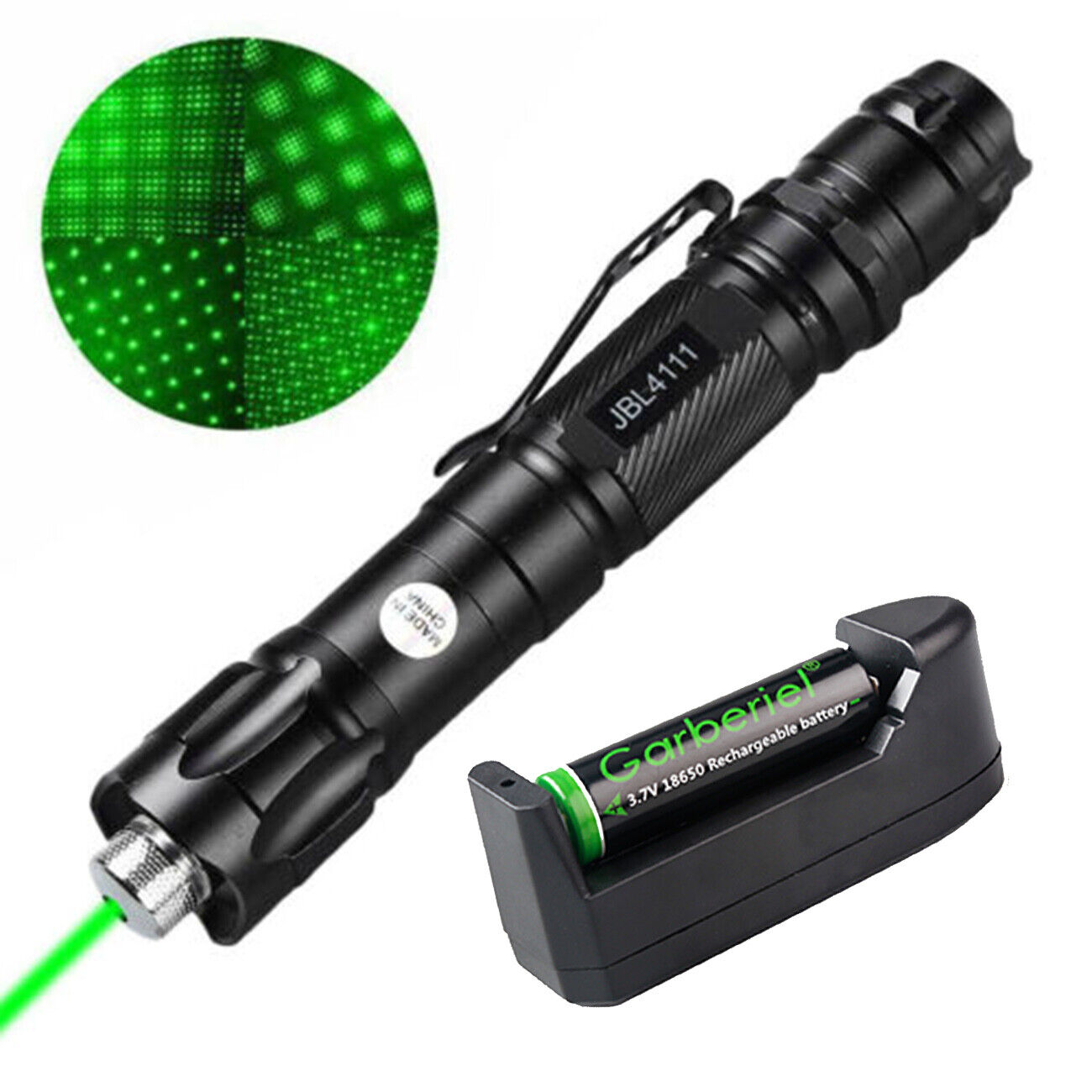 1600Mile 532nm Green Laser Pointer Star Visible Beam Light Lazer Pen+Batt&Charg
