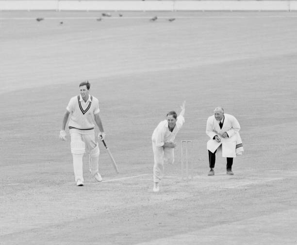 Somerset\'s bowler Ken Palmer hits form at the Oval in the match - 1966 Old Photo