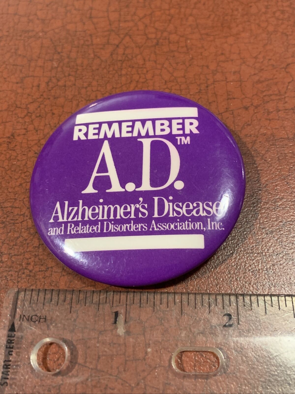 Remember A.D. Alzheimer’s Disease And Related Disorders Pin Button 