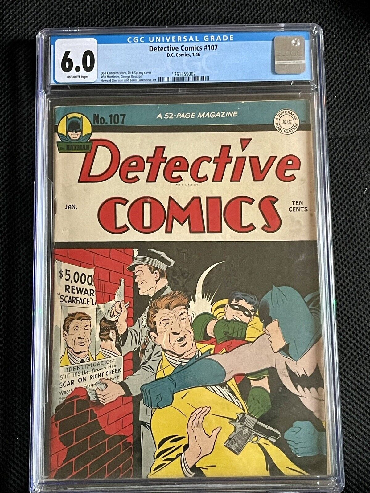 Detective Comics 107 CGC 6.0 - Dick Sprang Cover - Bob Kane - Golden Age