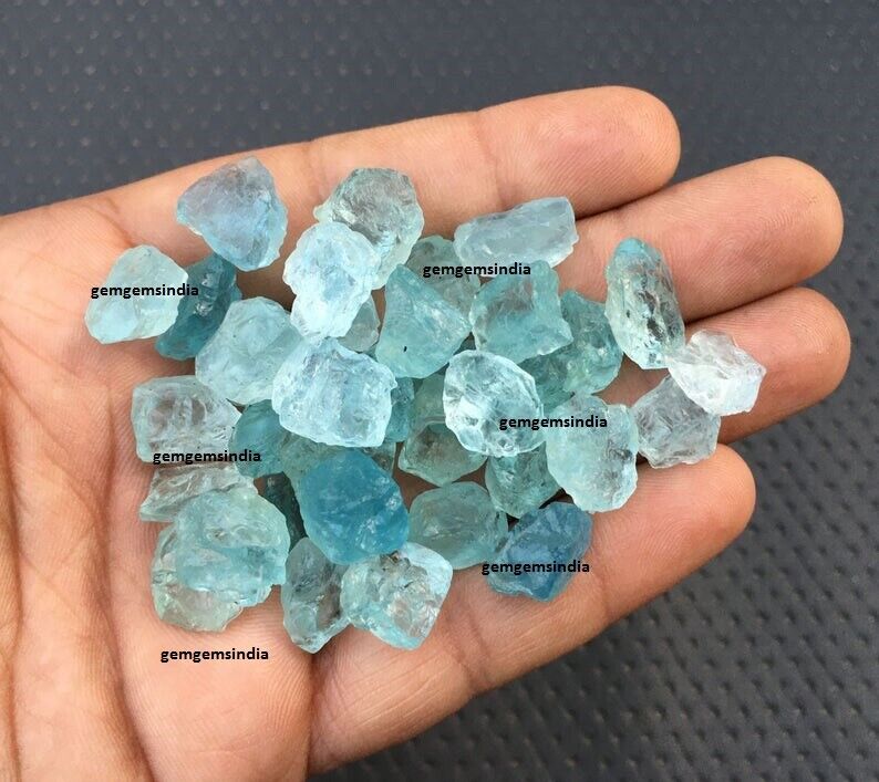 Amazing Blue Aquamarine 25 Pieces Raw Size 13-15 MM Aquamarine Rough Stone Bulk