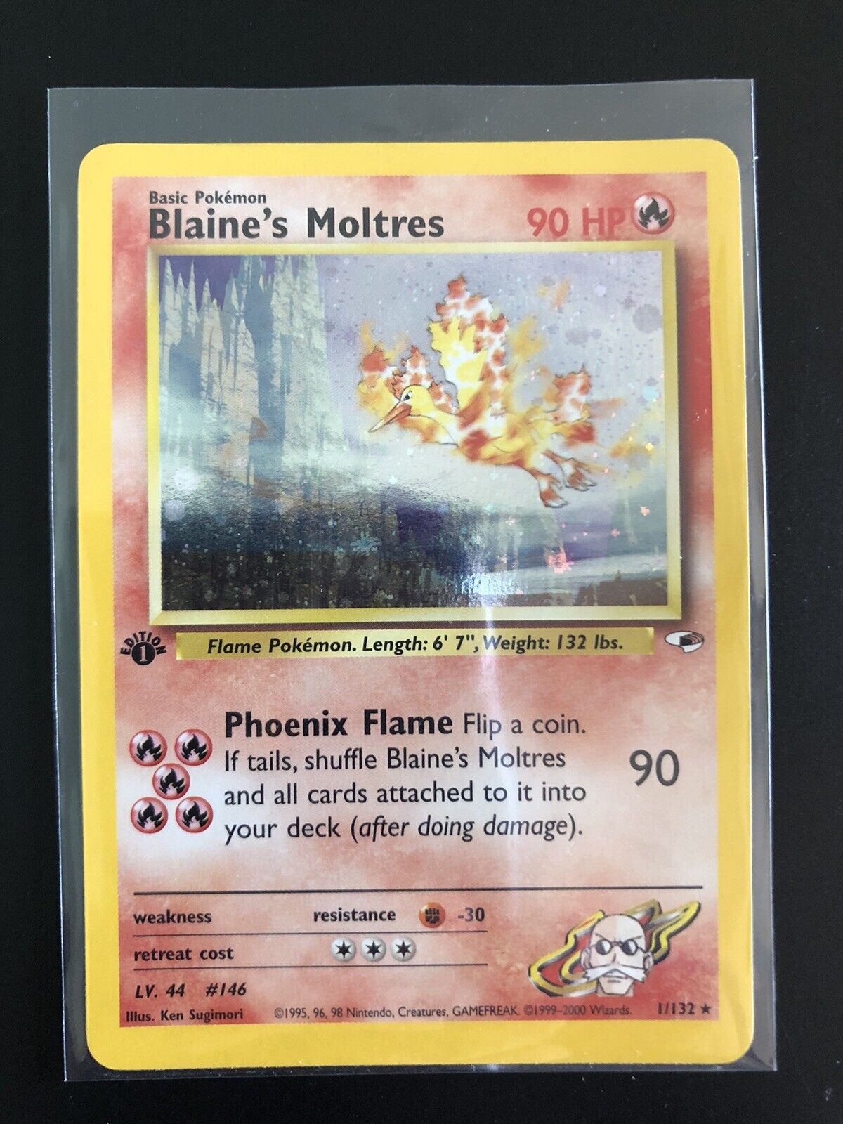 2000 Pokemon Gym Heroes BLAINE’S MOLTRES 1st Edition Holo 1/132 Pack Fresh