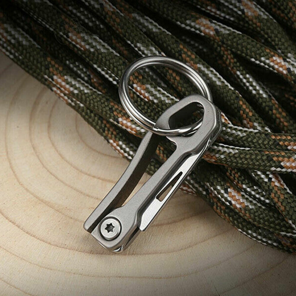 Small Mini TC4 Titanium Folding Pocket Knife Keychain Blade Outdoor Survival