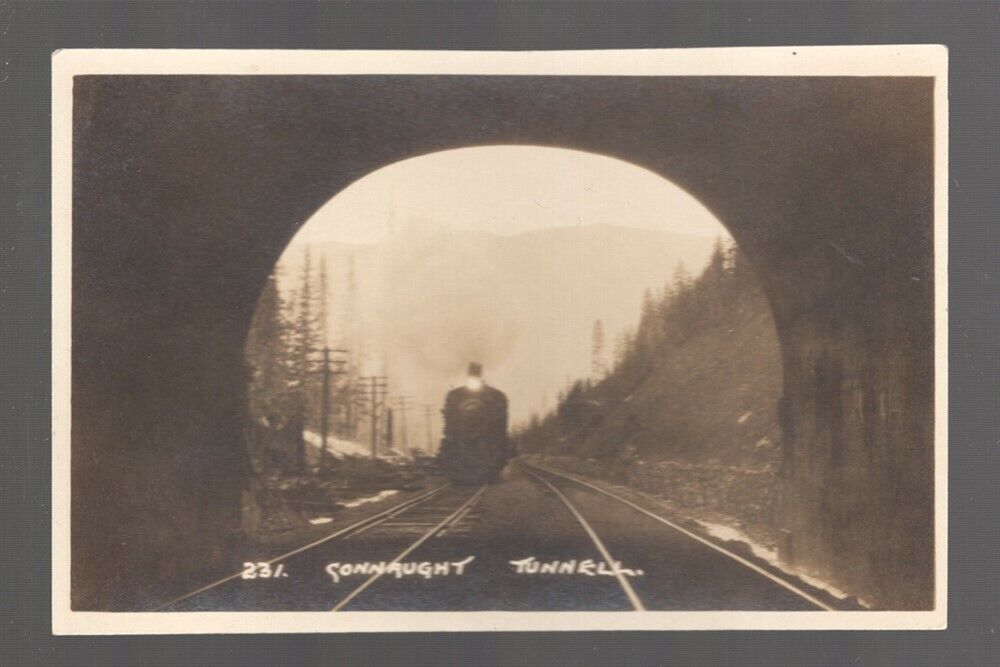 Railroad Postcard: Canadian Train at the Connaught Tunnel - Real Picture