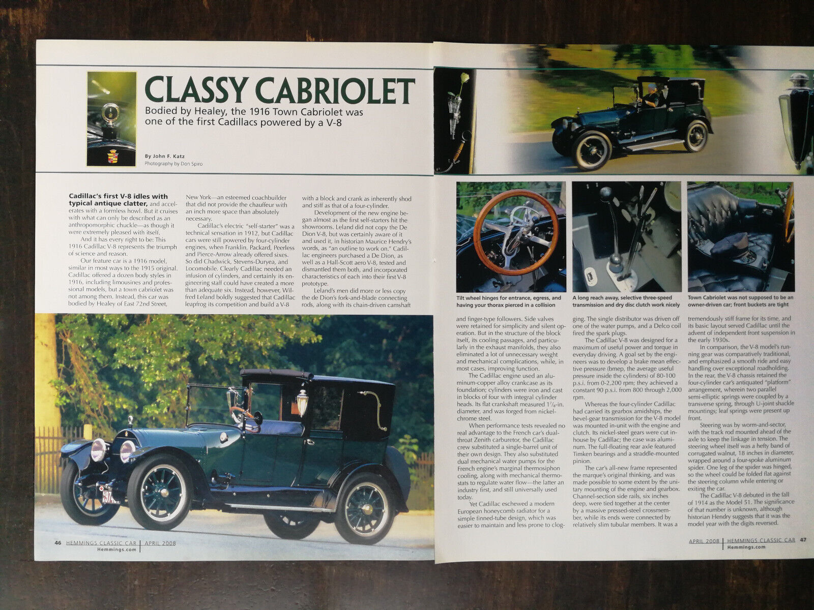 1916 Cadillac V-8 Town Cabriolet 4-Page Original Article - 1023