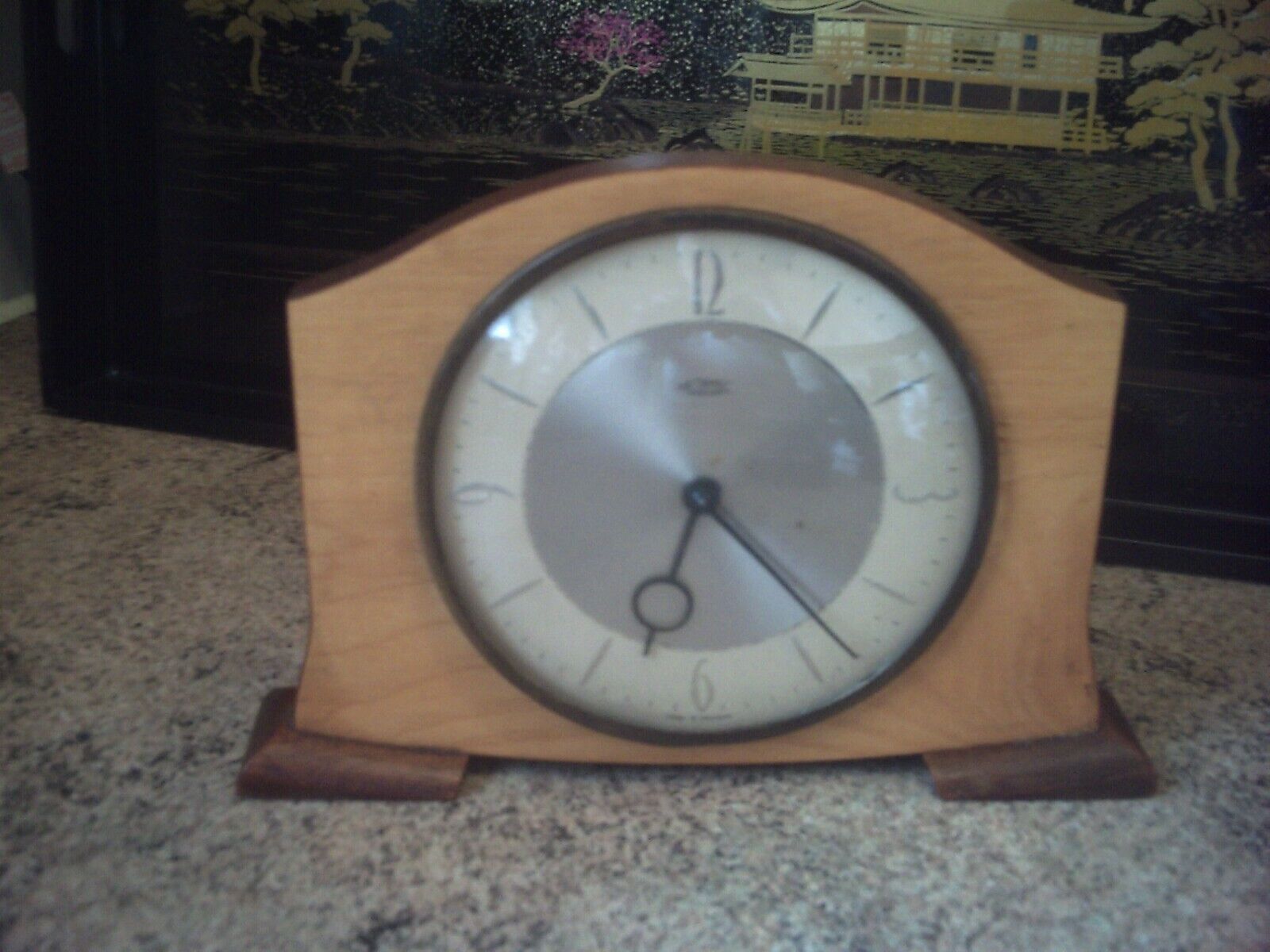 vintage metamec dereham wood and bakelite wind up mantle clock working