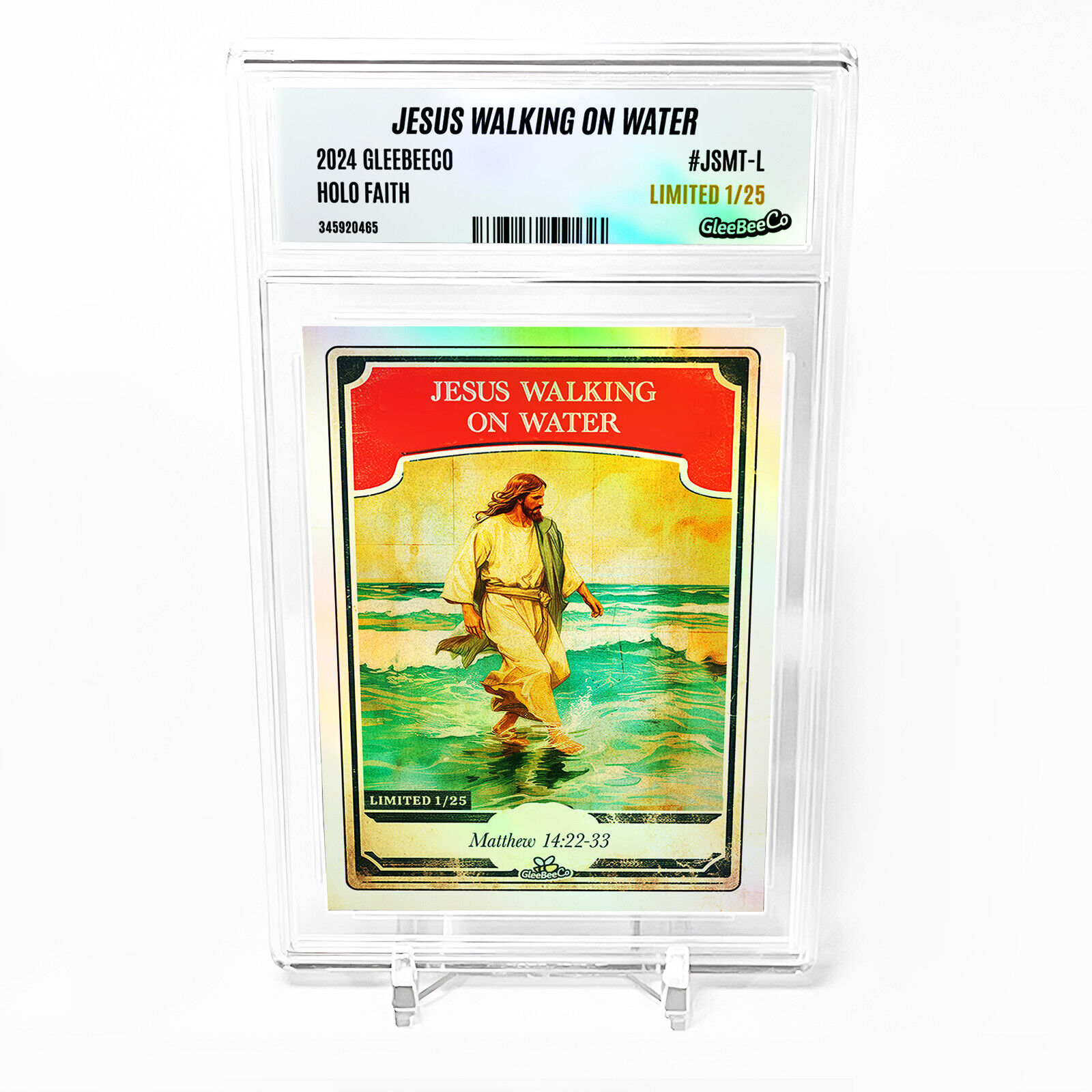 JESUS WALKING ON WATER Card 2024 GleeBeeCo Matthew 14:22-33 Holo #JSMT-L /25