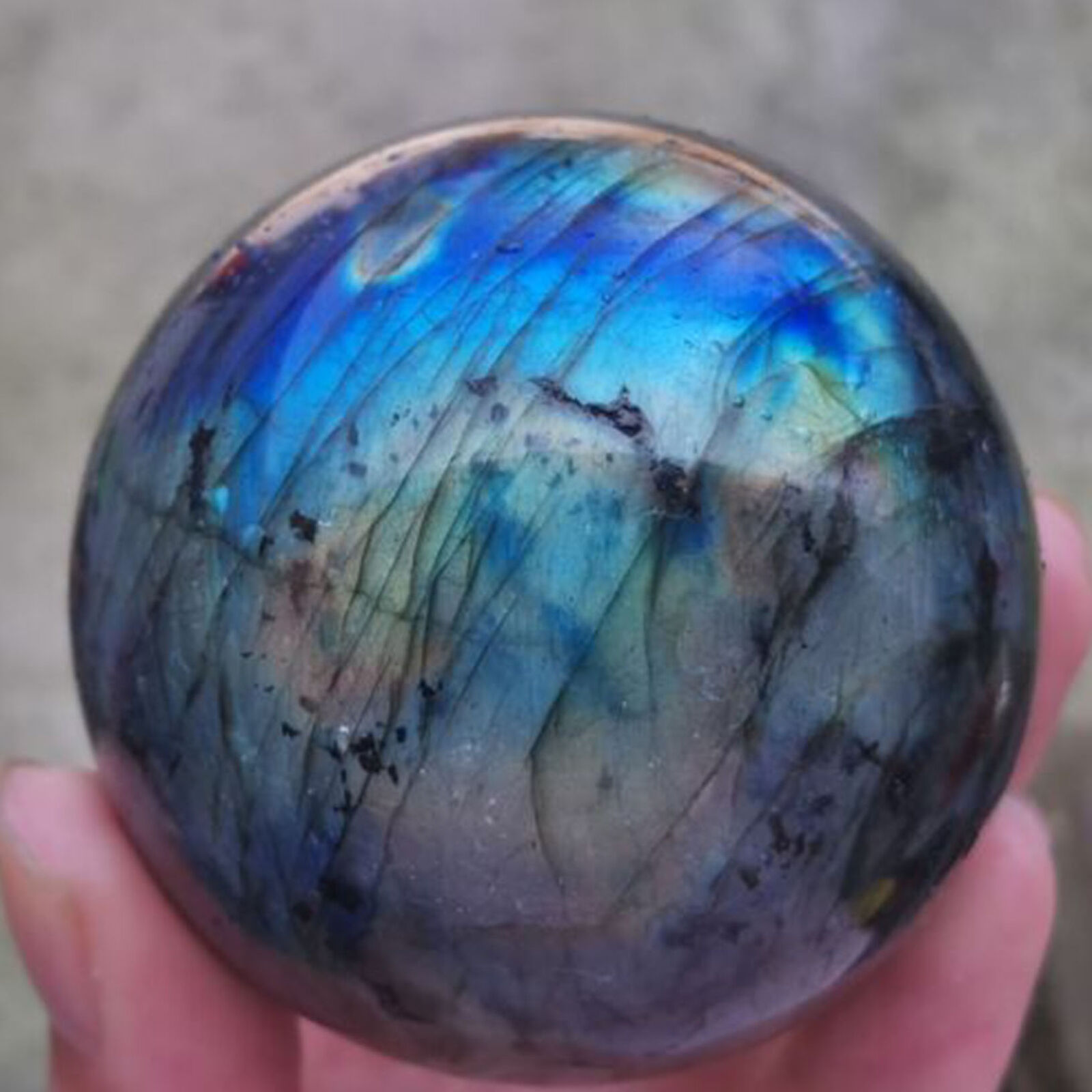 TOP 1pc x Natural Labradorite Quartz sphere Crystal Ball reiki Healing 50-60mm+