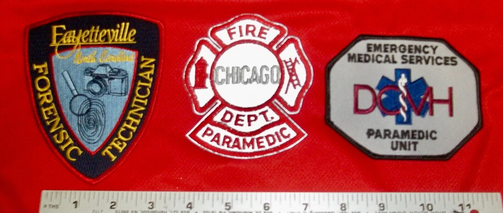 Lot of 3 Embroidered Patches ( NOS ) Chicago Fire Dept • Forensic •