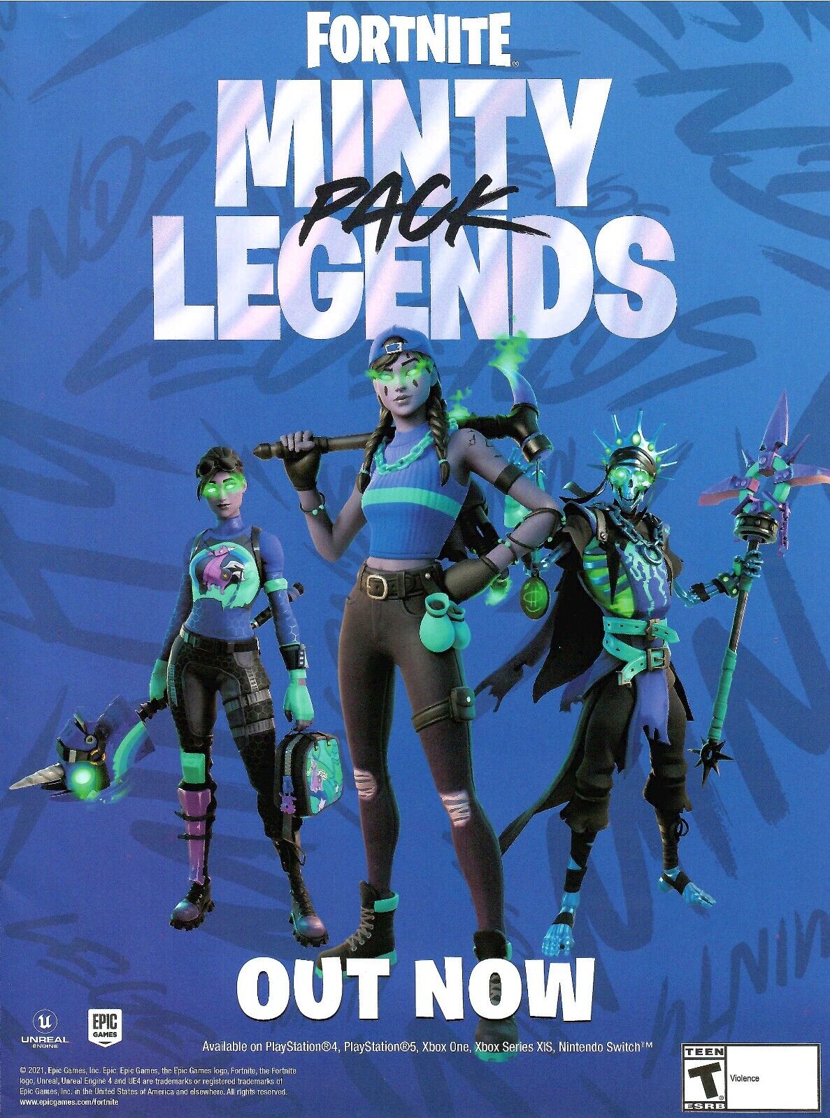 2021 FORTNITE MINTY LEGENDS XBOX PLAYSTATION GAME PRINT AD