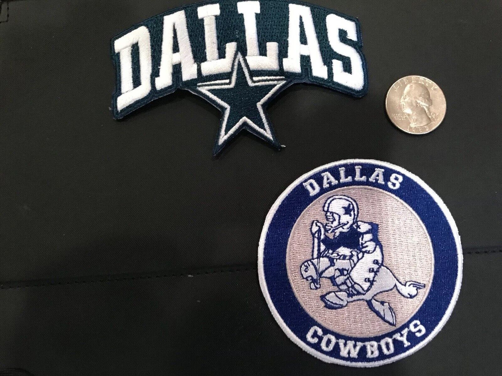 (2) DALLAS COWBOYS VINTAGE NFL EMBROIDERED iron on patch lot 4