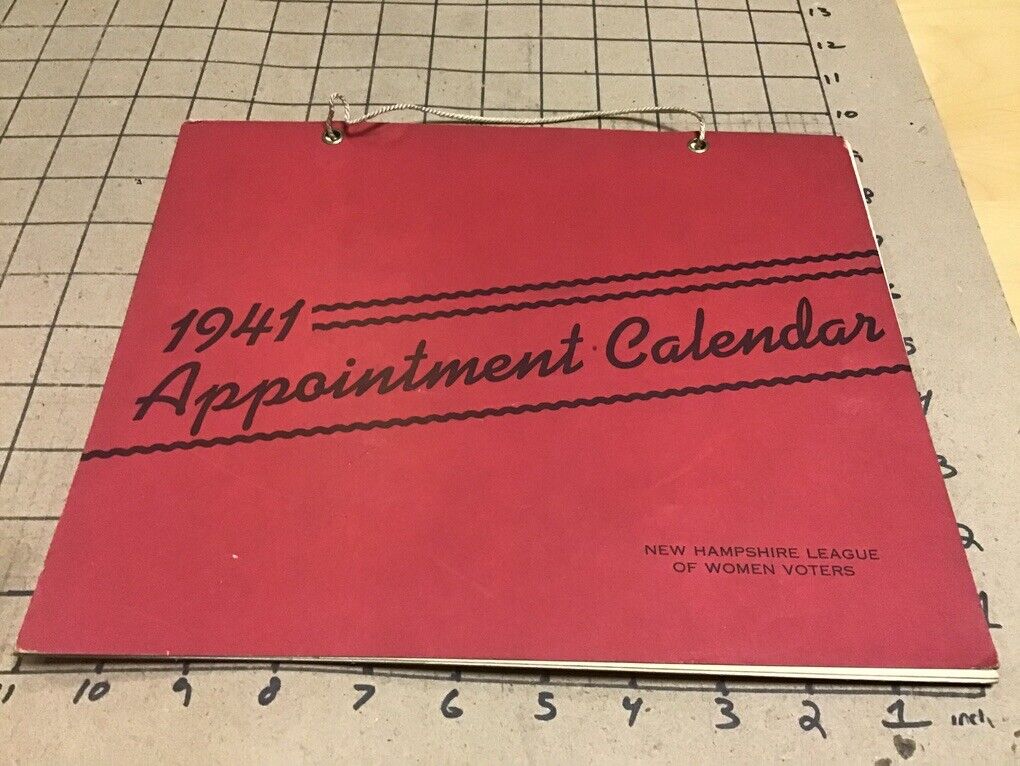 original 1941 appointment calendar New Hampshire with WEATHER FOR EVERY DAY (war