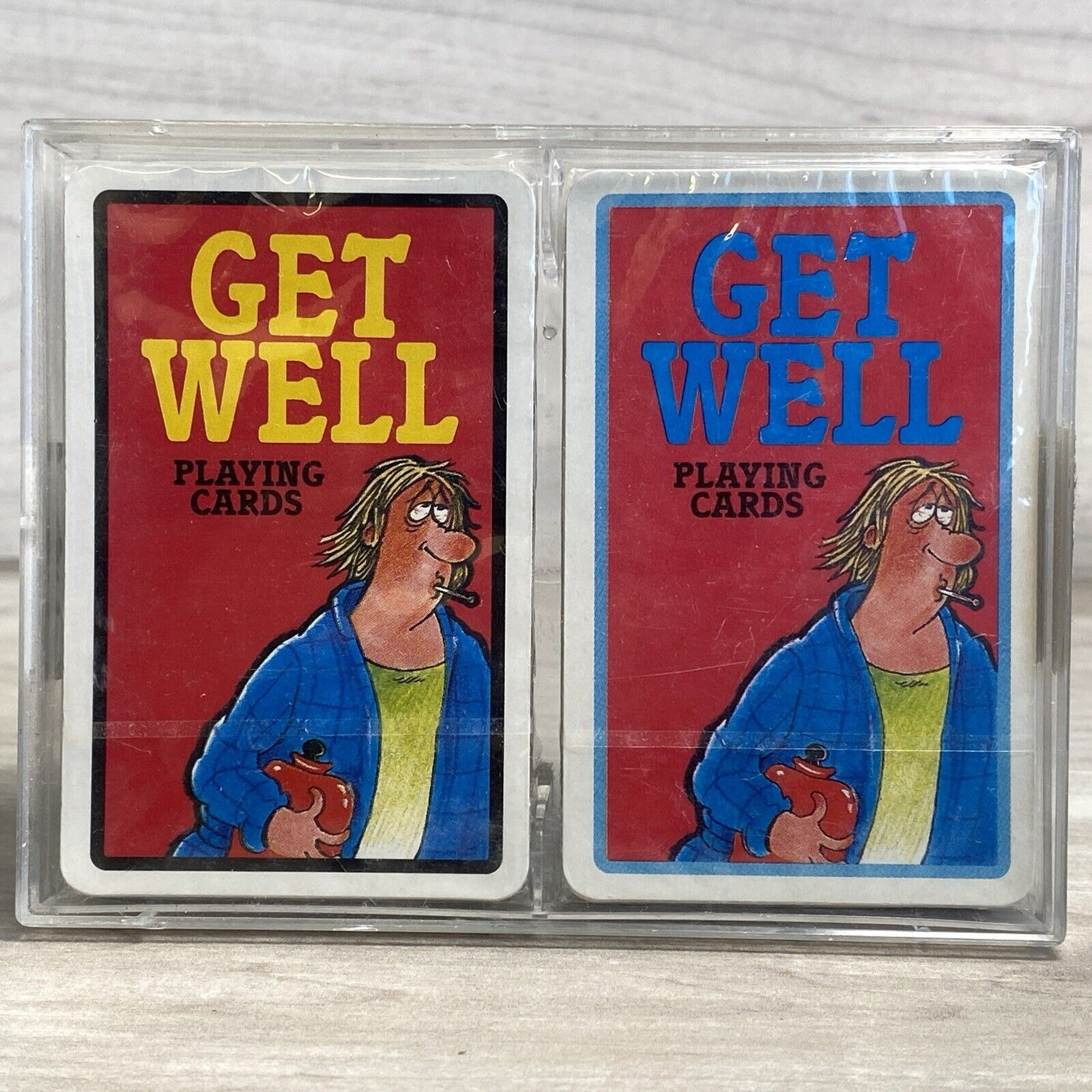 Playing Cards Double Deck GET WELL Funny Doctor Cartoons Vintage Belgium SEALED
