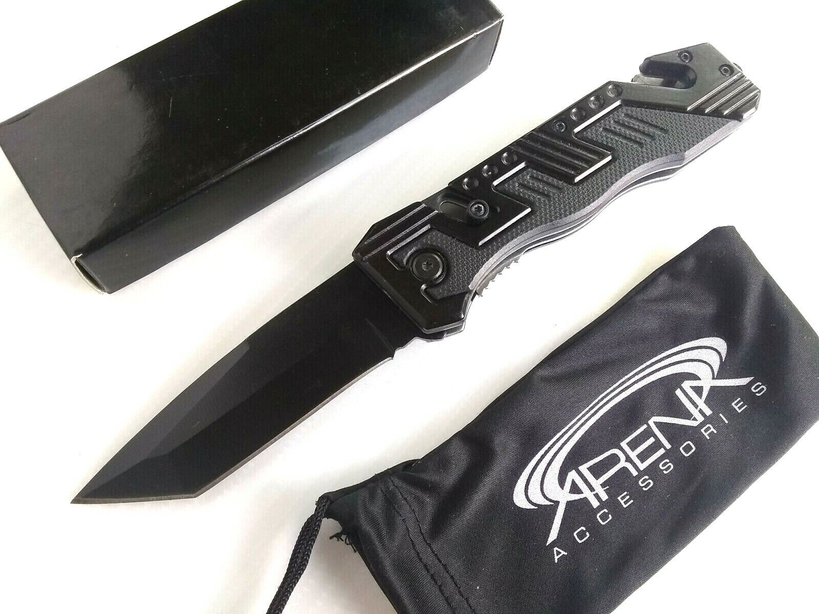 Unique Slide Assist Black Tanto Pocket Knife Deep Carry Tip Up Clip Breaker EDC