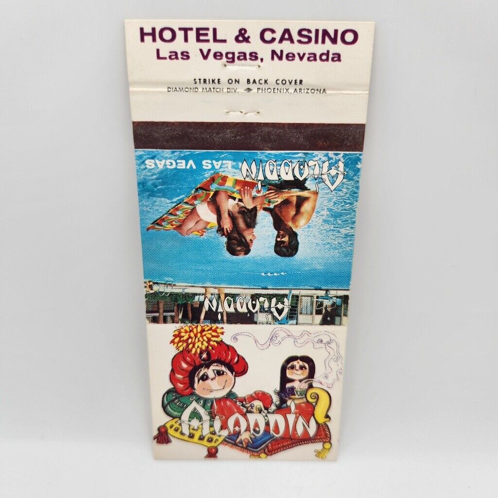 Vintage Matchbook Aladdin Hotel Casino Las Vegas Nevada 1960s 1970s Ephemera Col
