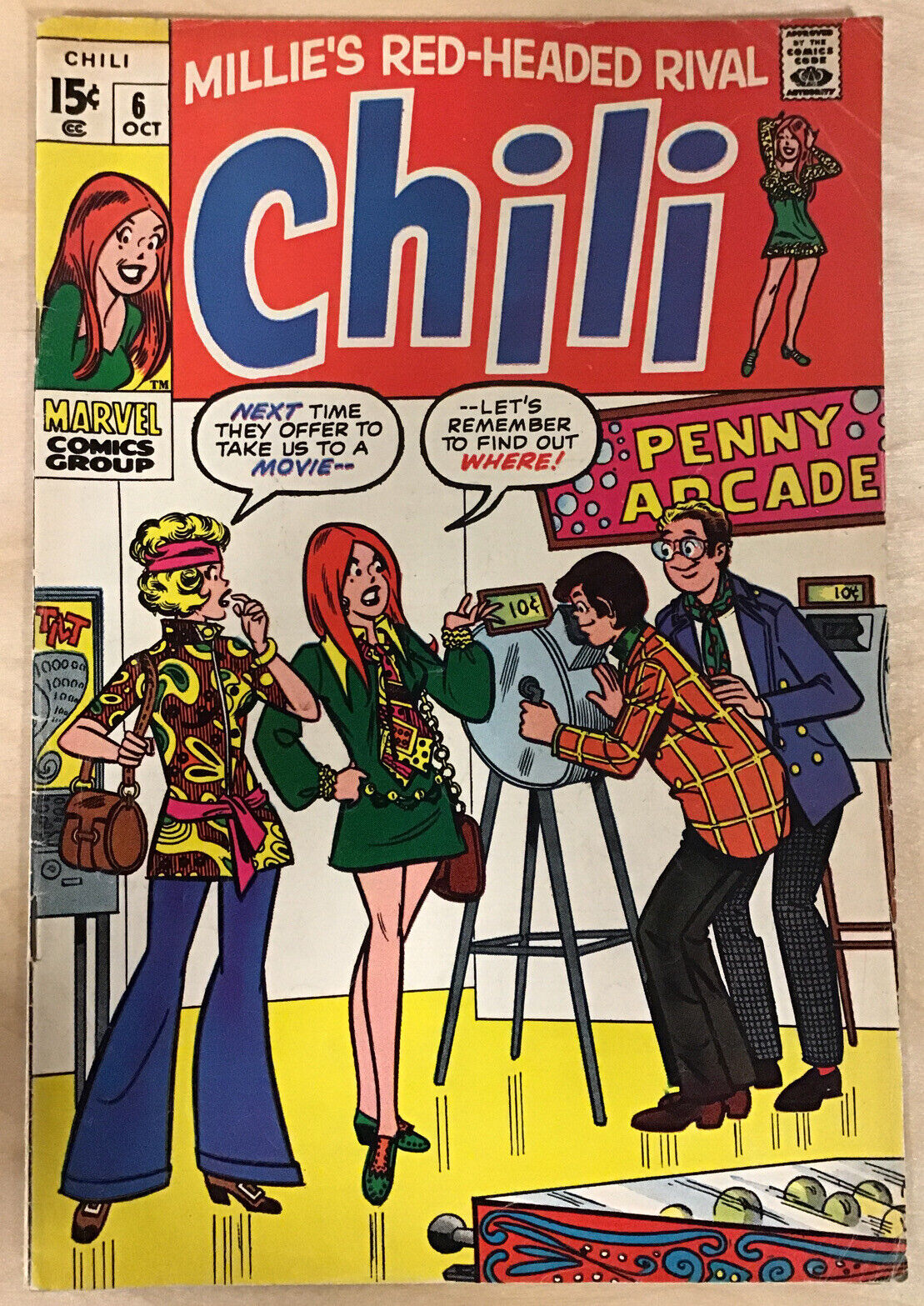 Millie\'s Read-Headed Rival Chili #6 (Marvel 1969) Collectible Comic