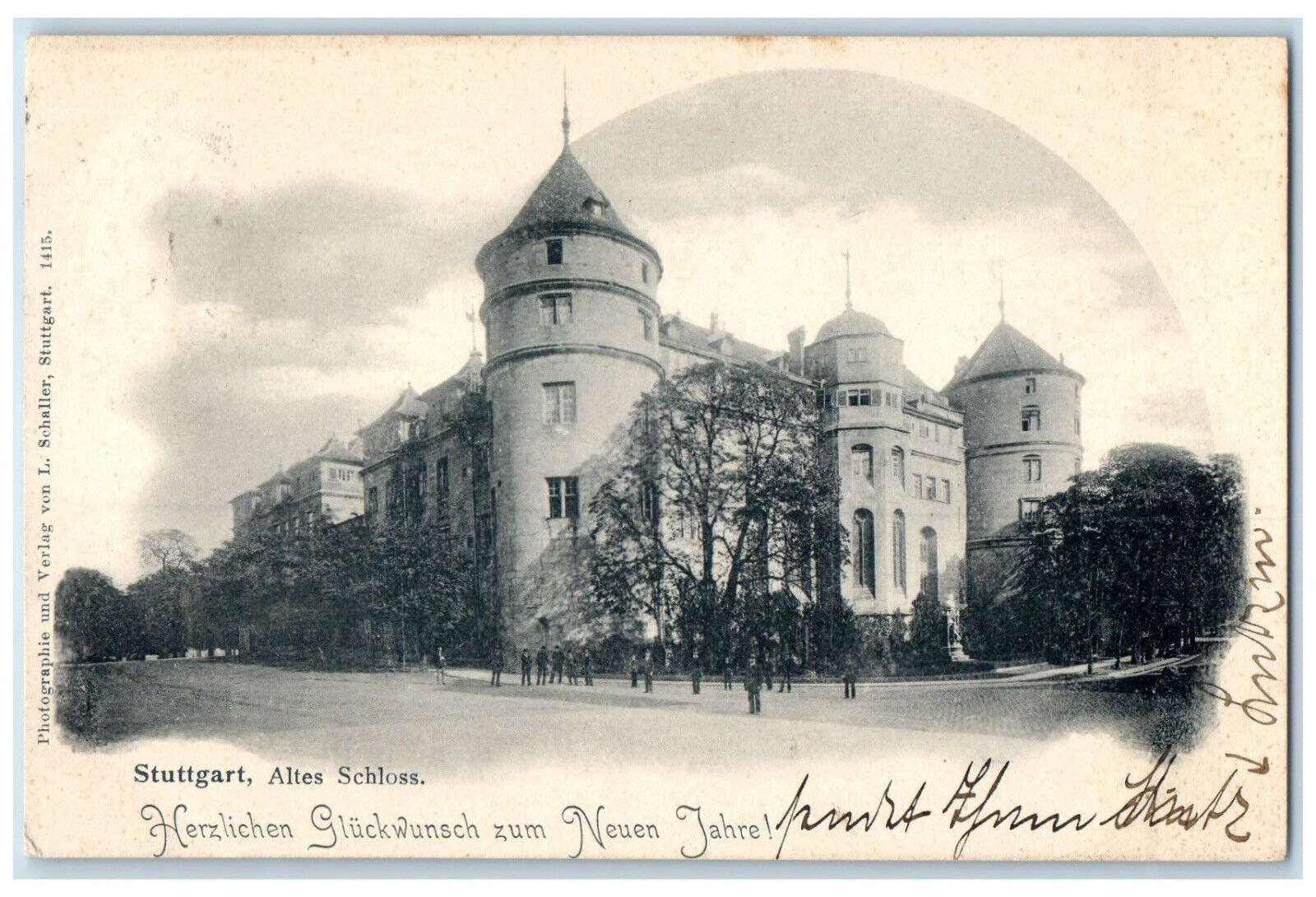 1903 Old Stuttgart Castle Baden-Württemberg Germany Posted Antique Postcard