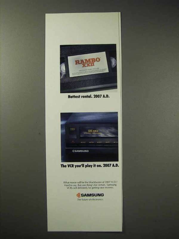 1989 Samsung VCR Ad - Rambo XXII Hotest Rental 2007