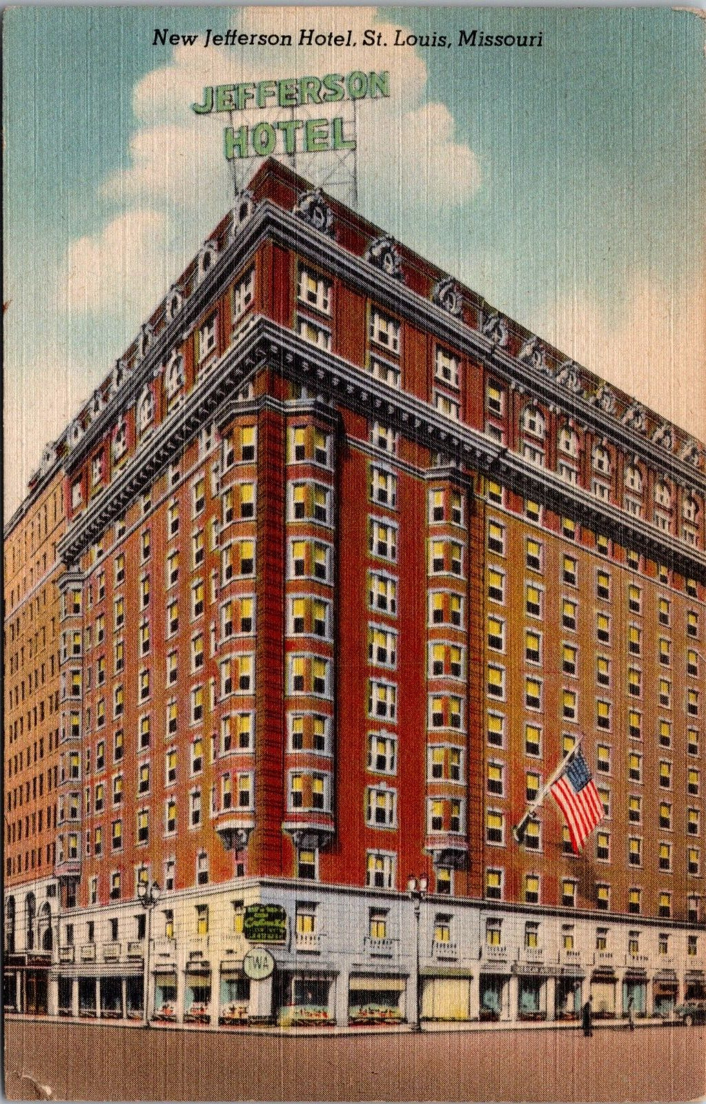 Postcard New Jefferson Hotel St Louis Missouri [bj]