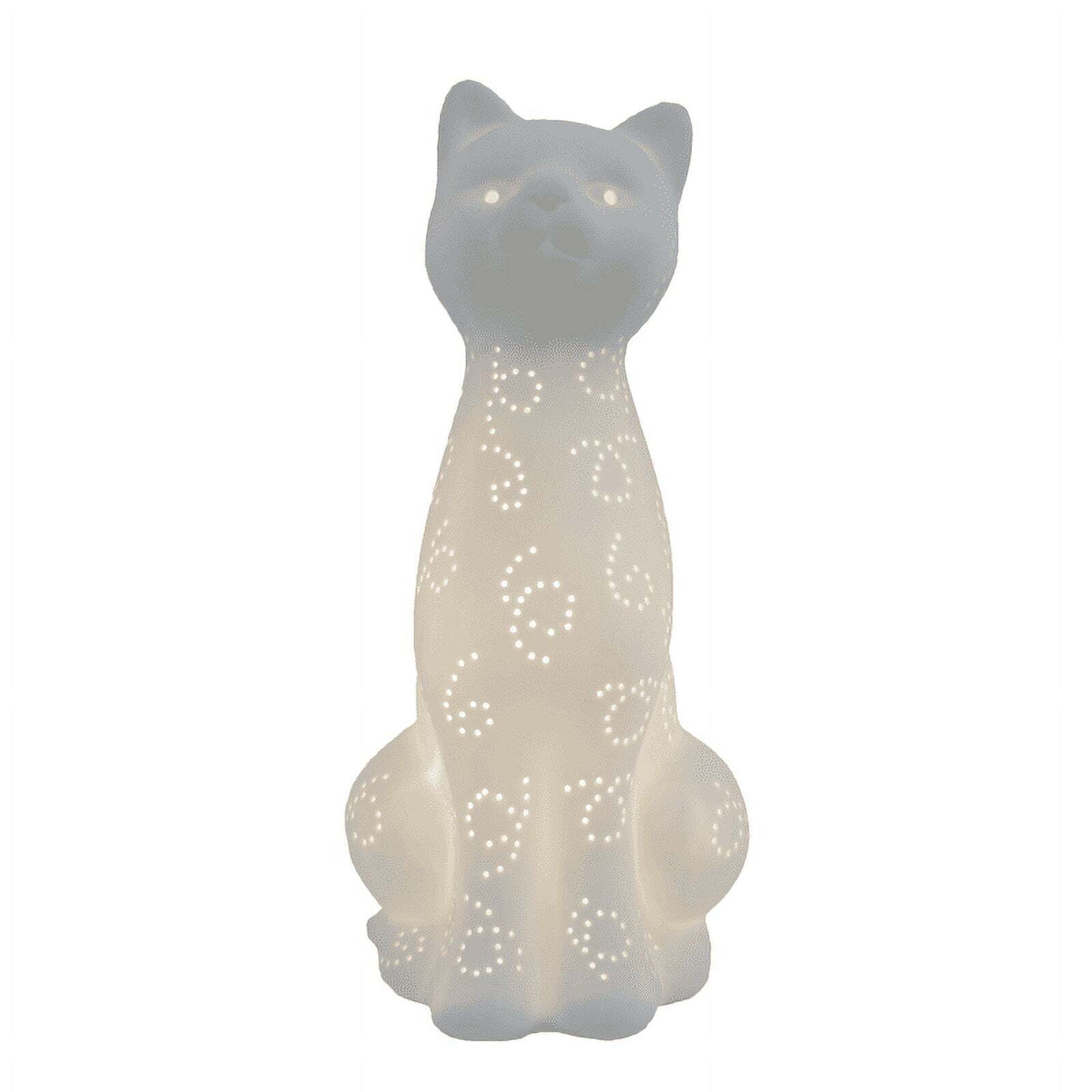 Porcelain Kitty Cat Shaped Animal Light Table Lamp