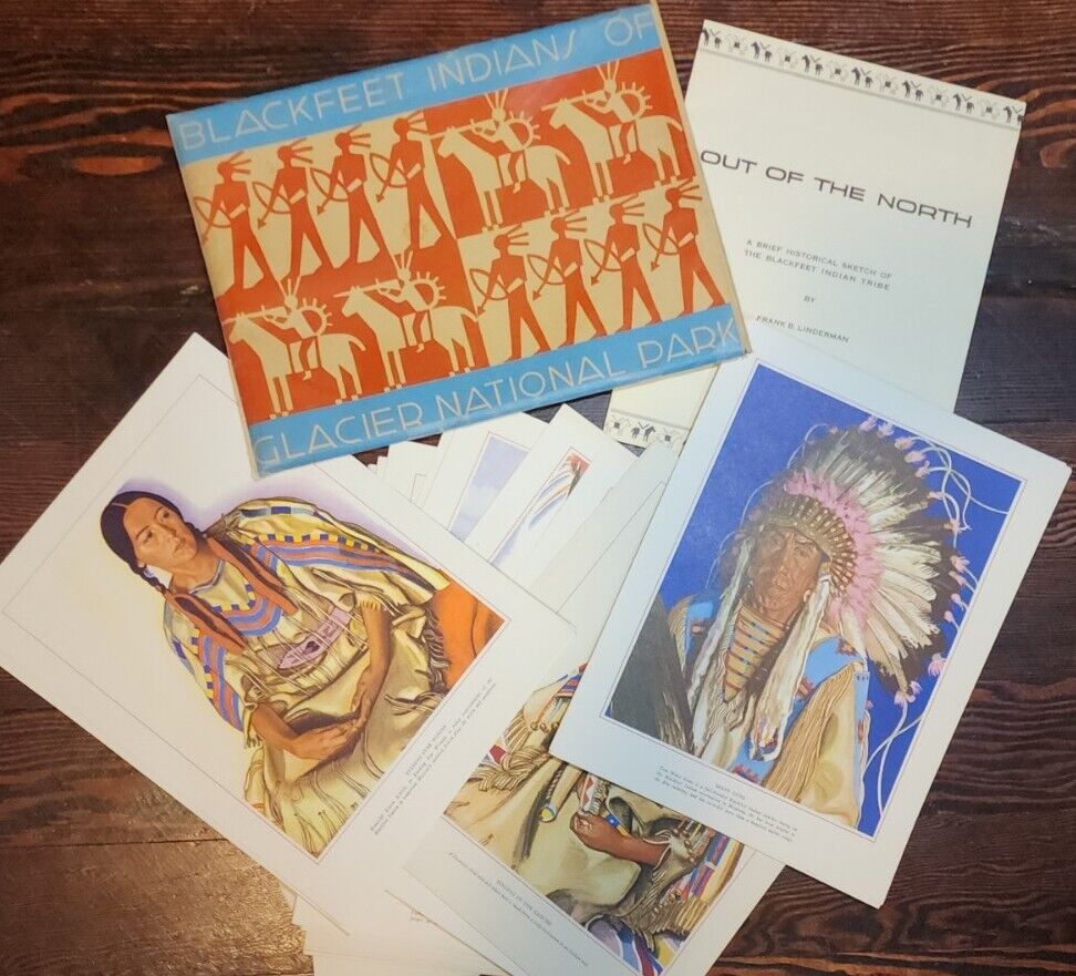 VTG 1940s Blackfeet Indians of Glacier National Park 47 Prints by Winold Reiss