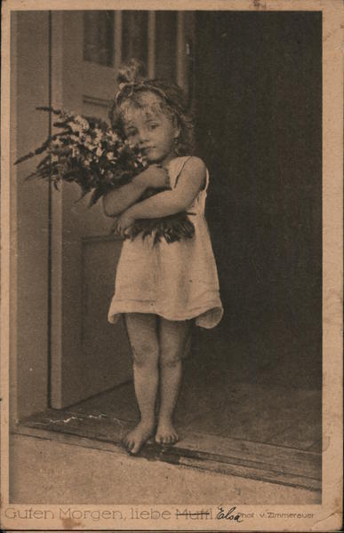 Germany 1923 Girl holding flowers: \