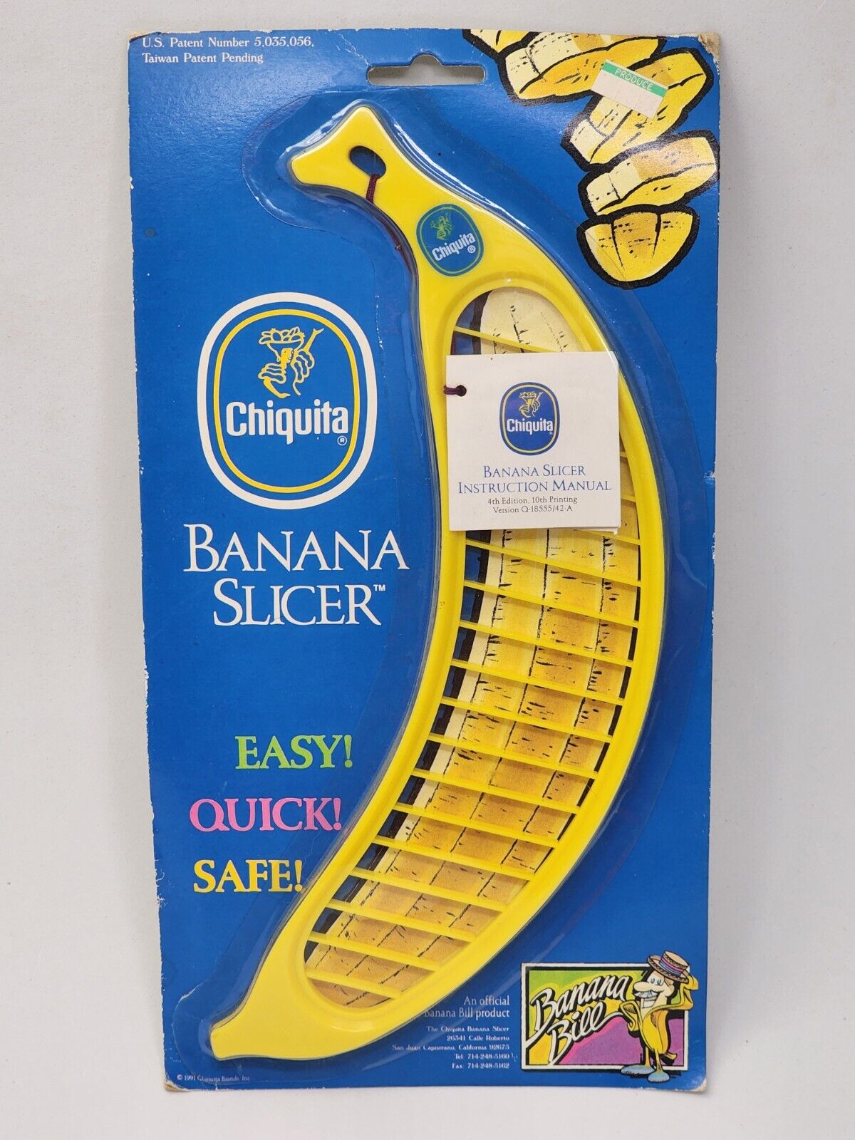 Vintage Chiquita Banana Slicer Banana Bill Product 1991 NOS NEW