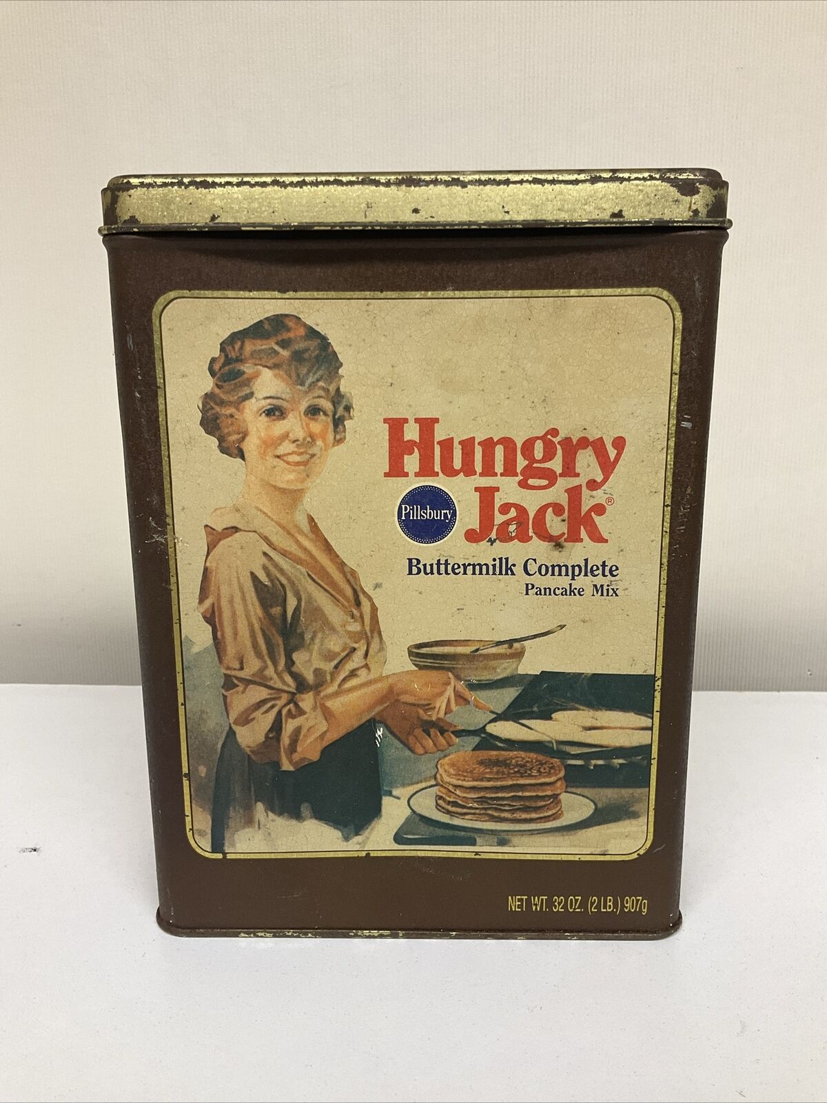 Pillsbury Hungry Jack Vintage Buttermilk Pancake Mix Metal Tin Vintage 