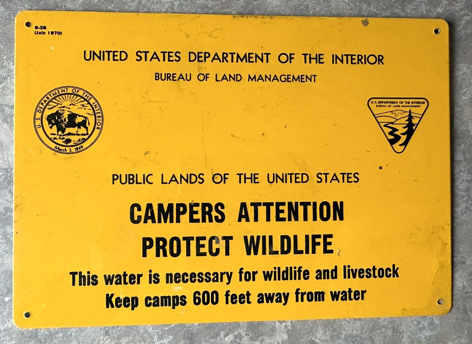 US DEPT OF THE INTERIOR Wildlife & Livestock PROTECTION Bureau Land Management