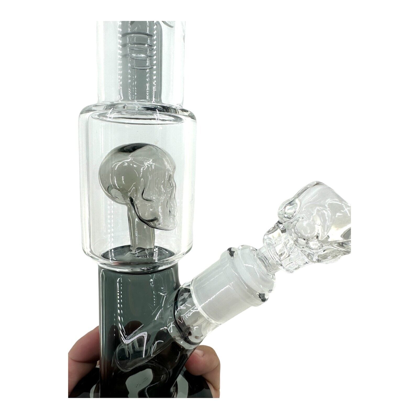 12in Skull Glass Bong Percolator Water Pipe Bongs 14mm Heavy Unique Design USA