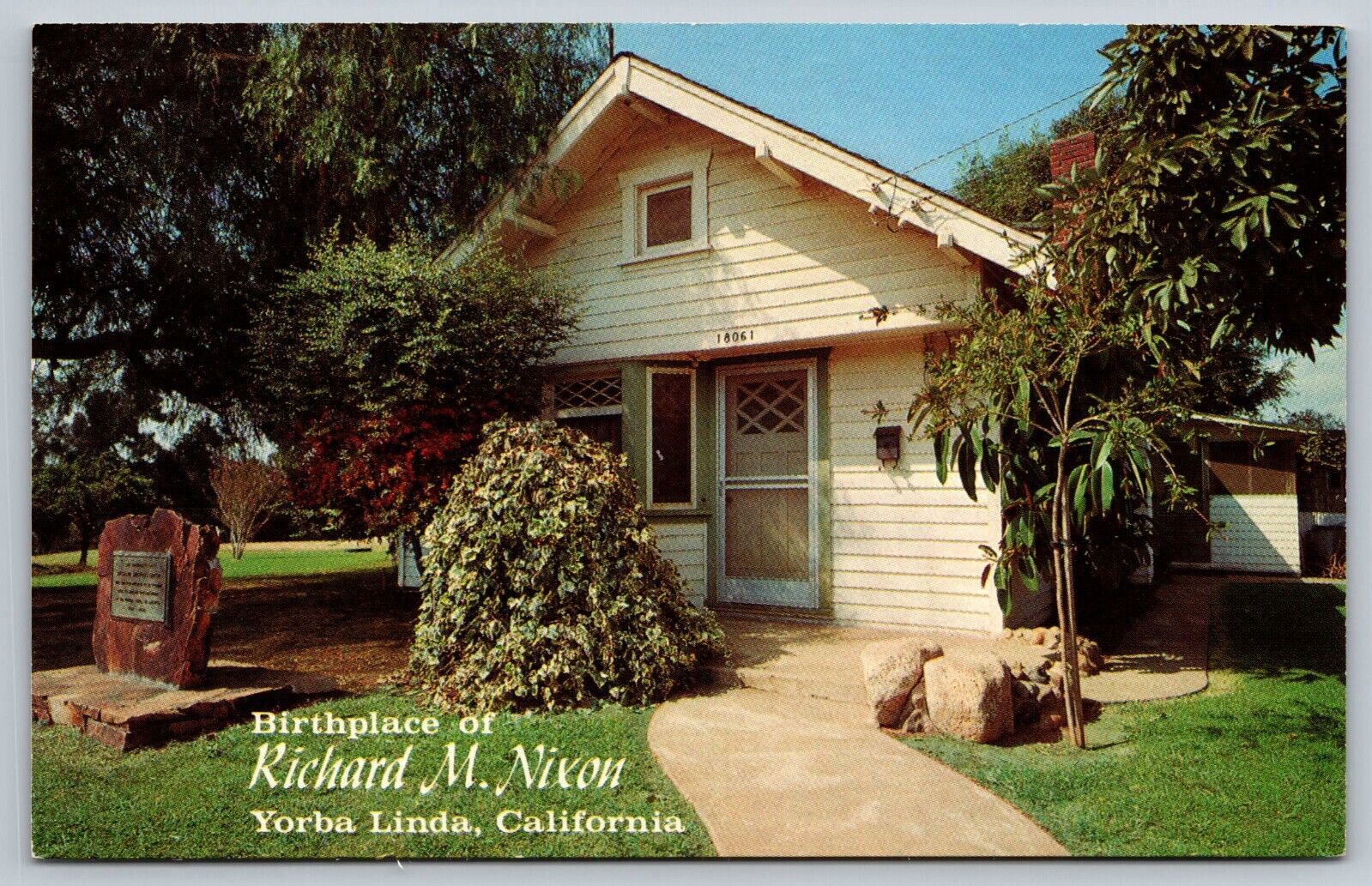 Yorba Linda California CA Birthplace Of Richard Nixon House Postcard