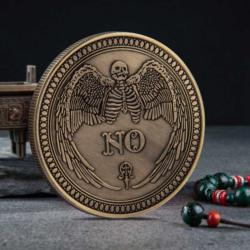 New Yes/No Ouija Gothic Prediction Decision Coin All Seeing Eye or Death Angel