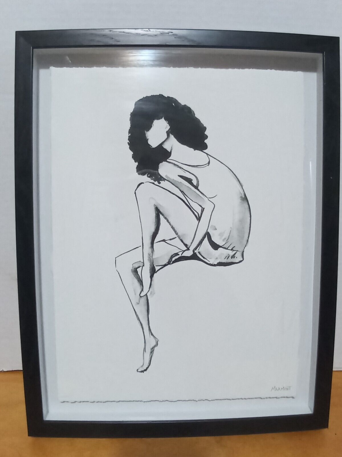 Marmont Hill Faceless Woman Framed Painting Art Sketch Print 11x14
