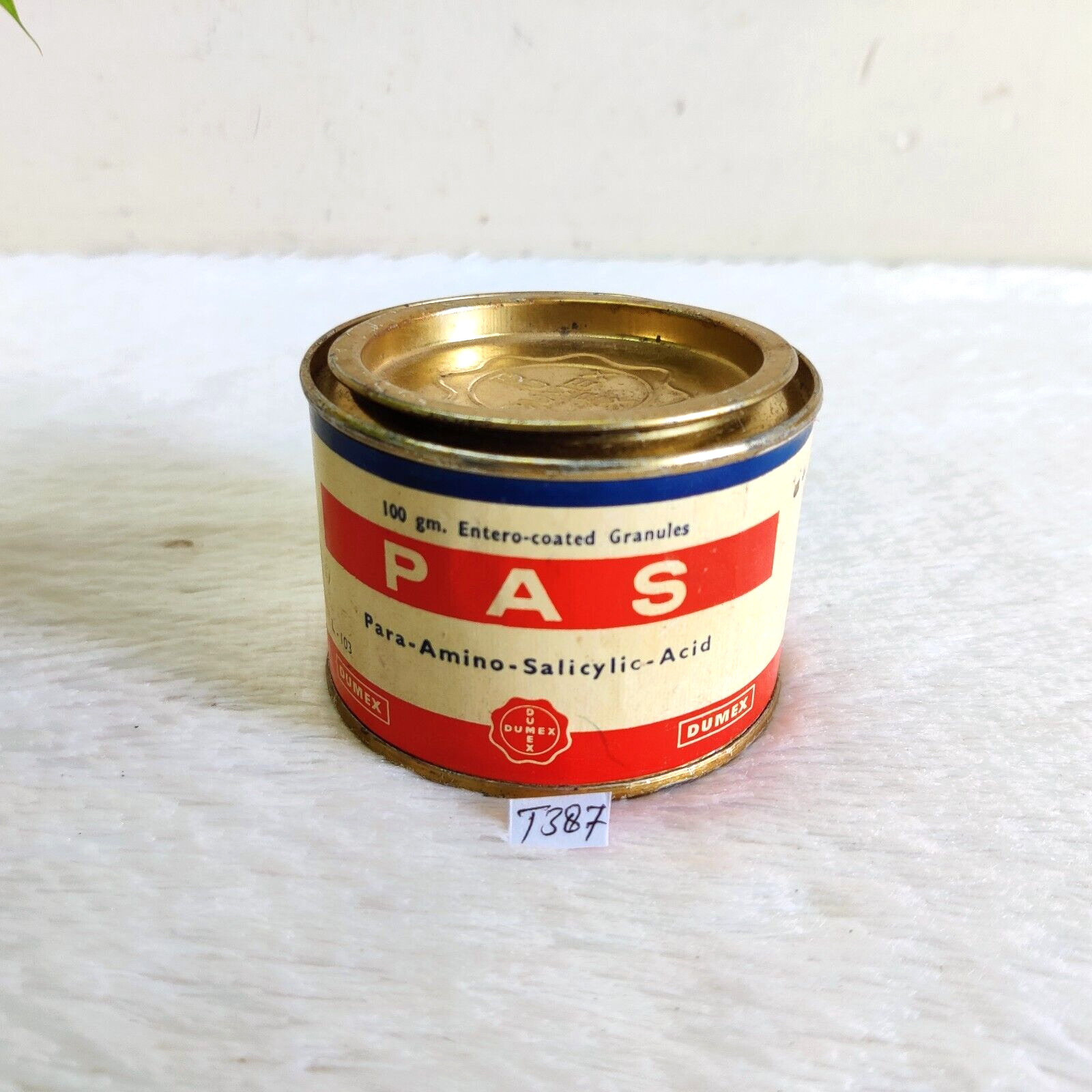 Vintage PAS Antibiotic Medicine Advertising Tin Box Decorative Round T387