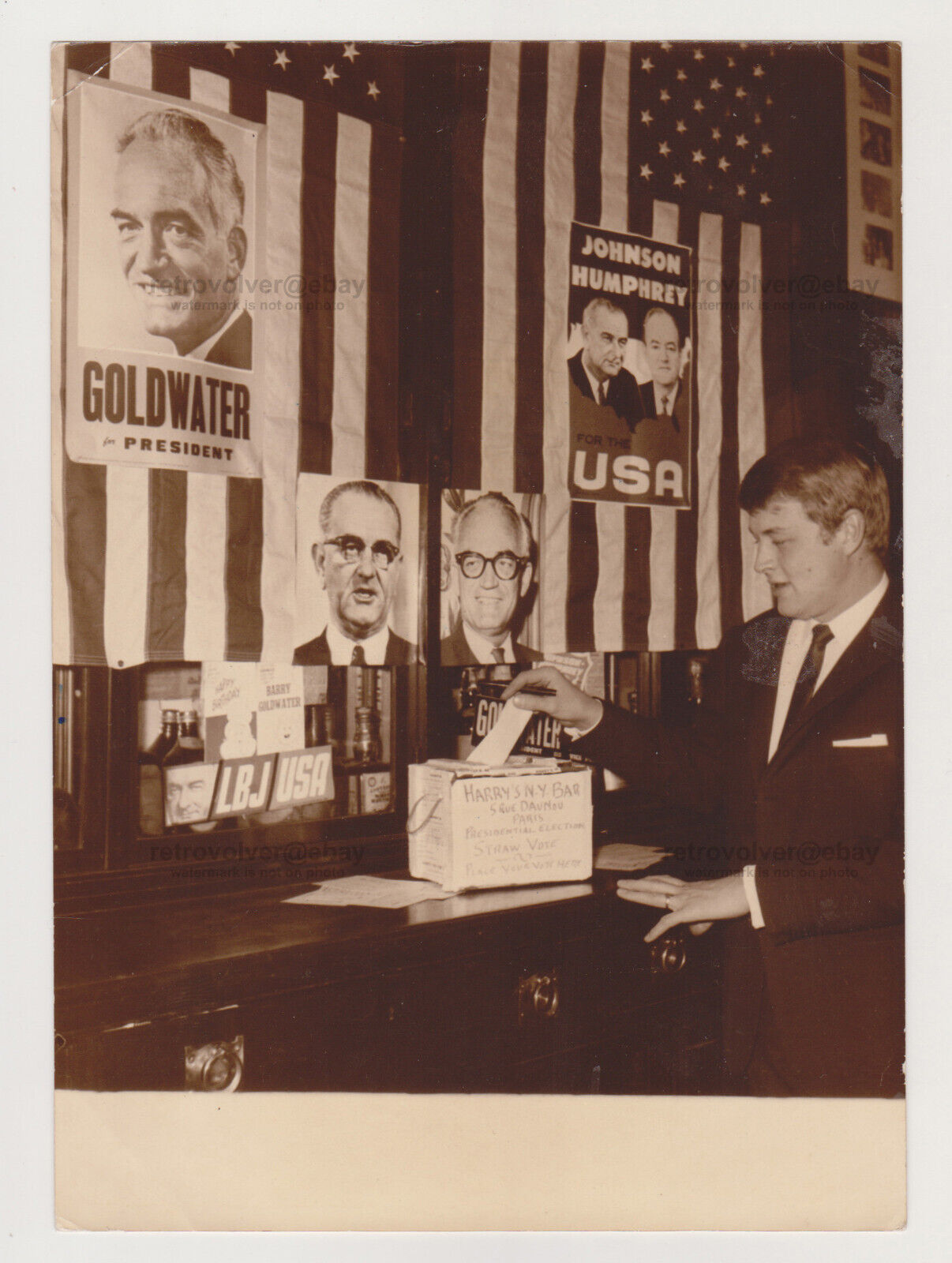 1964 United States Presidential Election Johnson vs Goldwater Press Photo