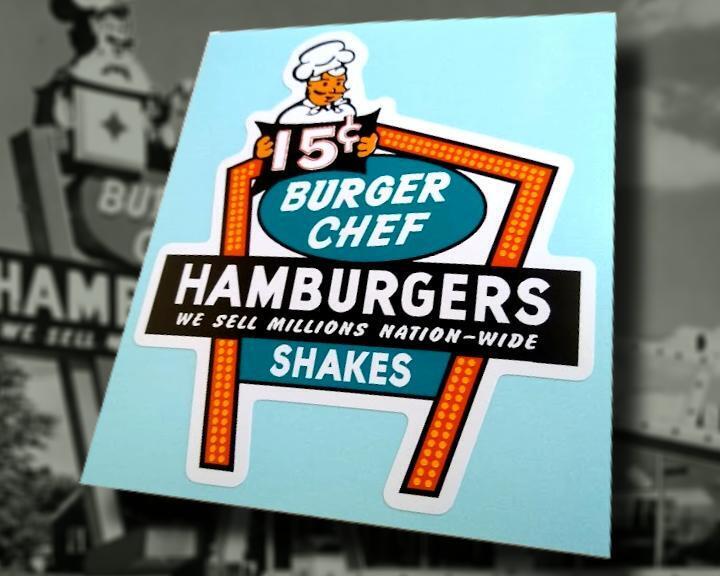 BURGER CHEF • Fast Food Hamburger Restaurant • Retro Sticker •  Decal