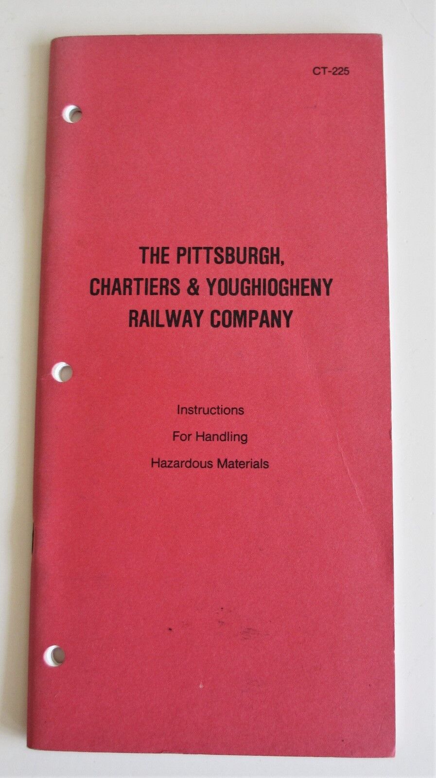 Vintage 1994 Pittsburgh Chartiers & Youghiogheny Railroad Hazmat Materials Book 