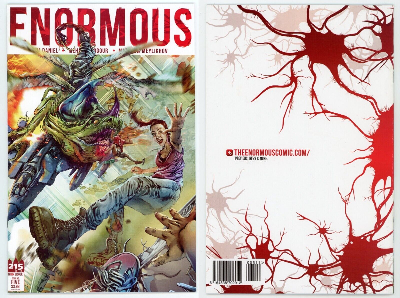 Enormous #5 (NM+ 9.6) Monster Tim Daniel Story Mehdi Cheggour Cover 2014 215 Ink