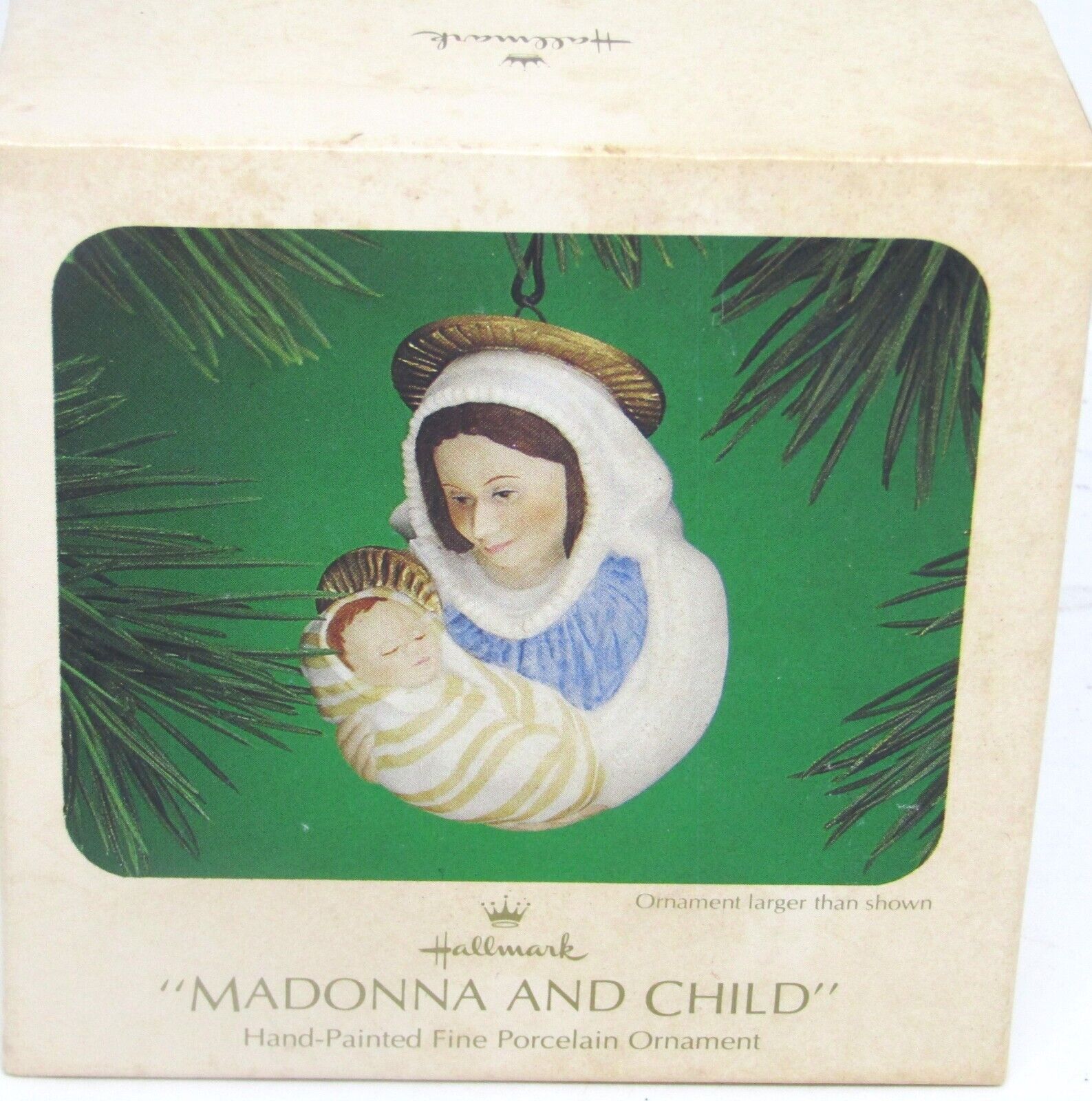 Hallmark 1983 MADONNA AND CHILD Christmas Ornament Hand Painted Porcelain