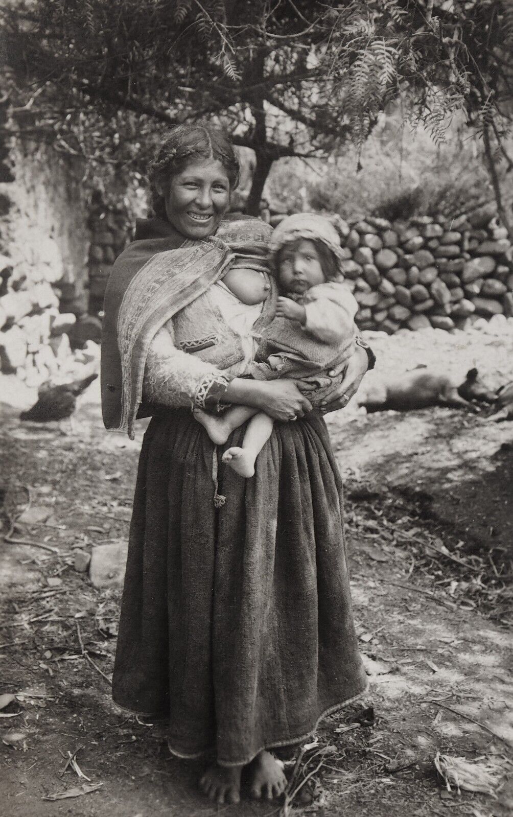 Original Vintage Martin Chambi Photograph Mother Breastfeeding Child Cuzco Peru
