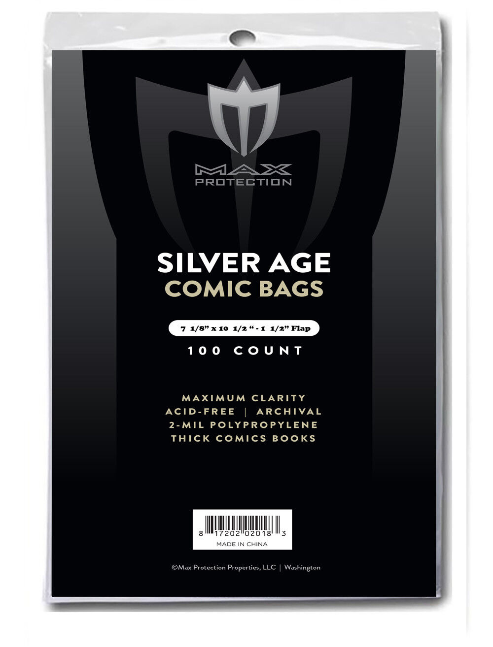 200 Max Pro Silver Age Comic Book Poly Bags - 7 1/8 X 10 1/2 2 mil Archival Safe