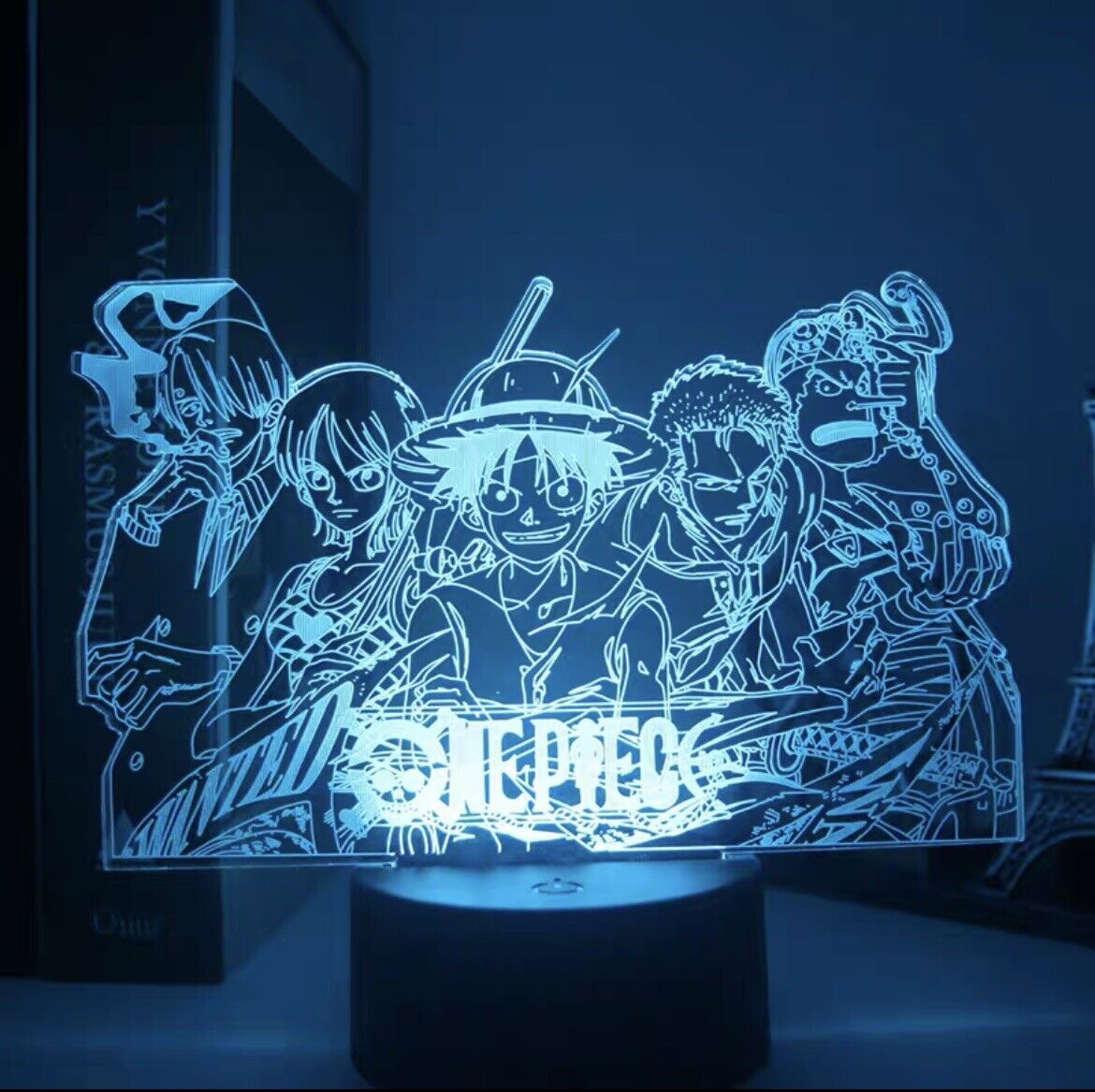 Anime One Piece Monkey D Luffy Figure 3D LED Night Lamp Light Color Changing