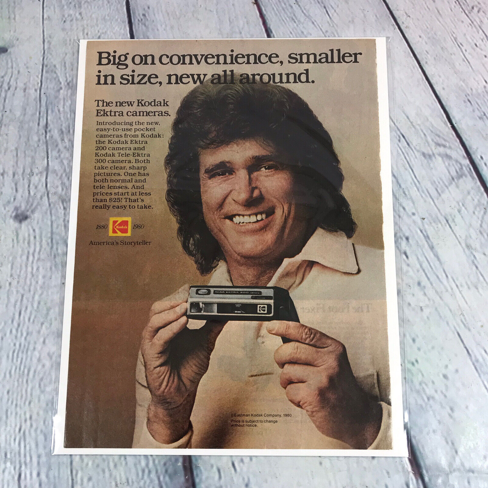 Vintage 1980 Kodak Camera Michael Landon Print Ad Genuine Magazine Advertisement